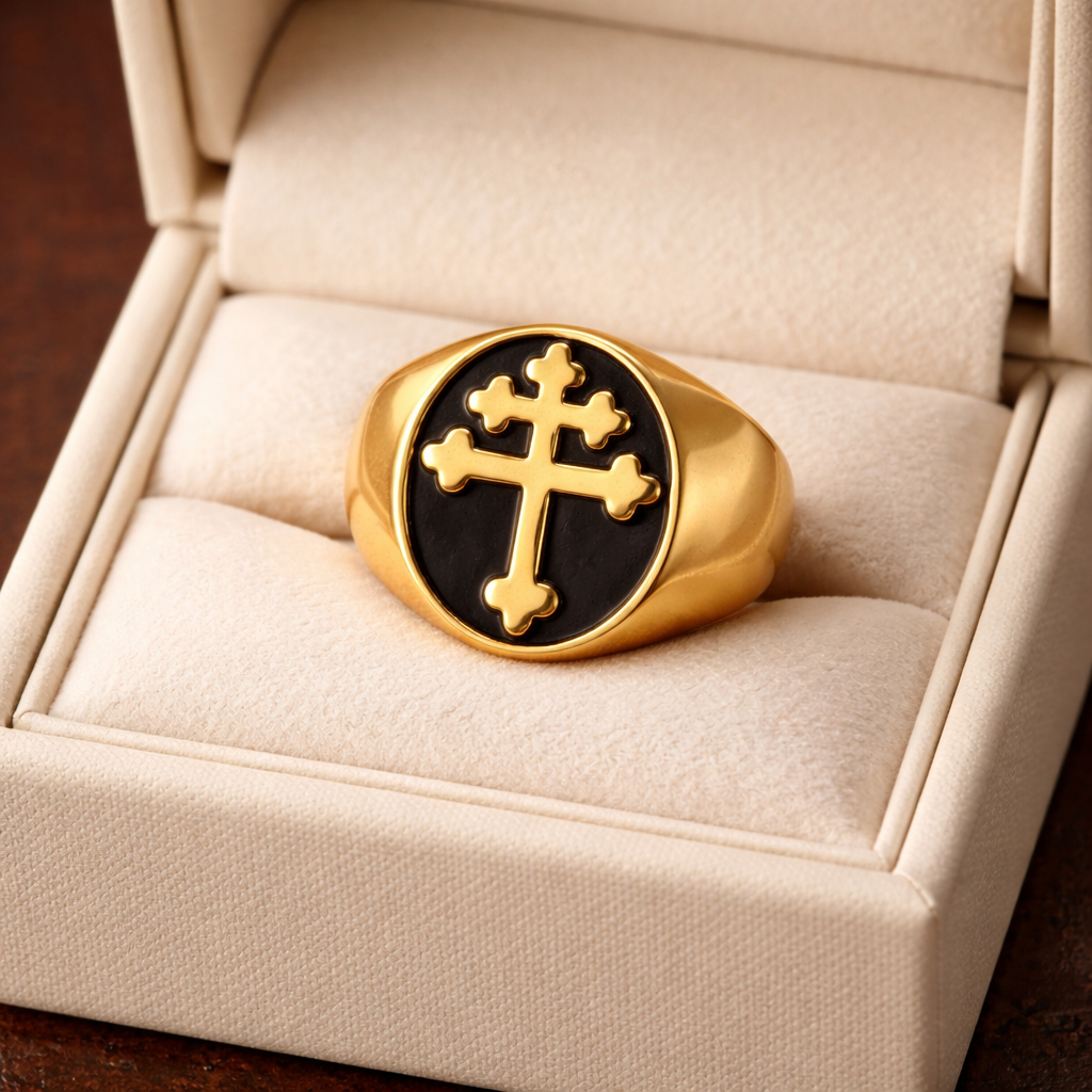 Bague Croix de Jérusalem | Symbole de Foi et de Force ✞