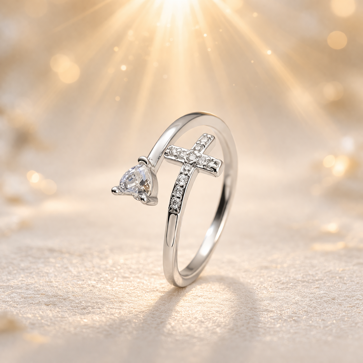 Bague Croix Lumière – Foi & Élégance ✞