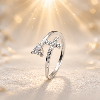 Bague Croix Lumière – Foi & Élégance ✞