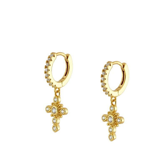 Boucles d’Oreilles Croix Lumineuse ✞