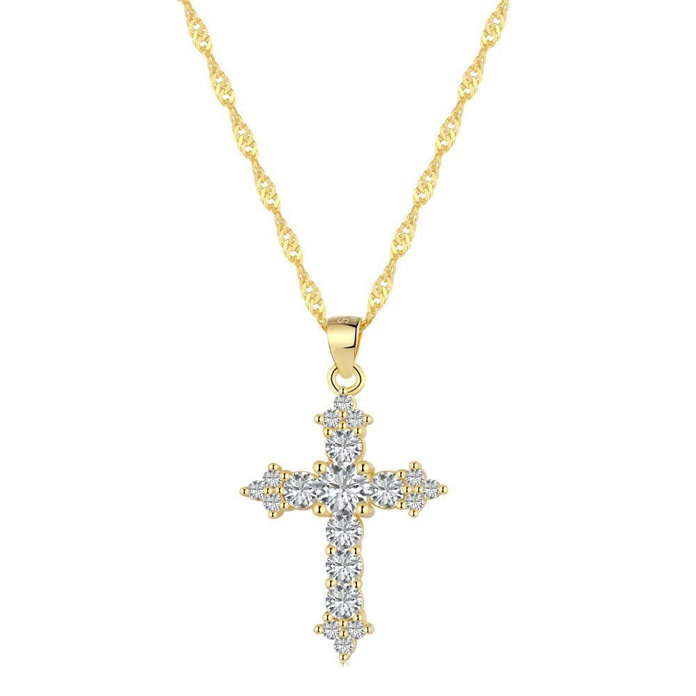 Collier Croix Divine Dorée – Symbole de Foi et d’Élégance ✞