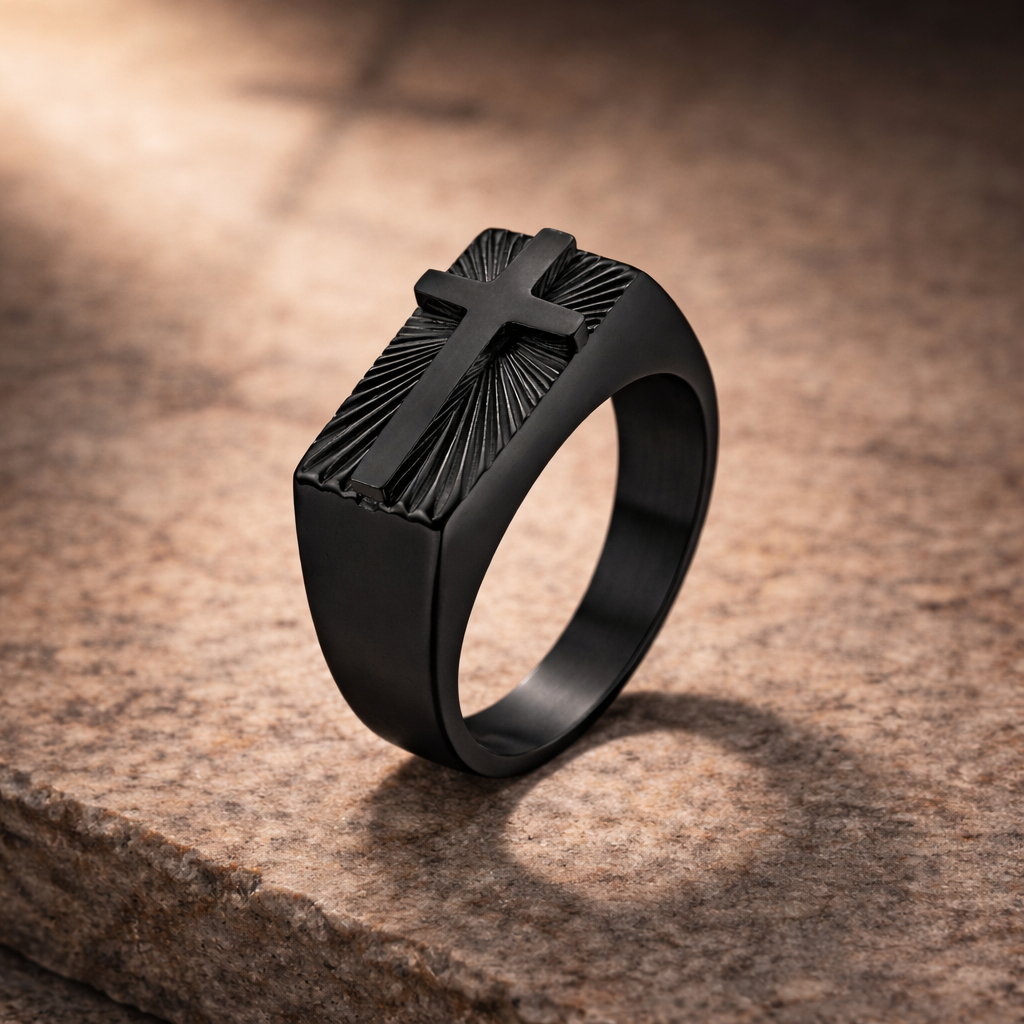 Bague Croix Rayonnante | Symbole de Foi et de Force ✞