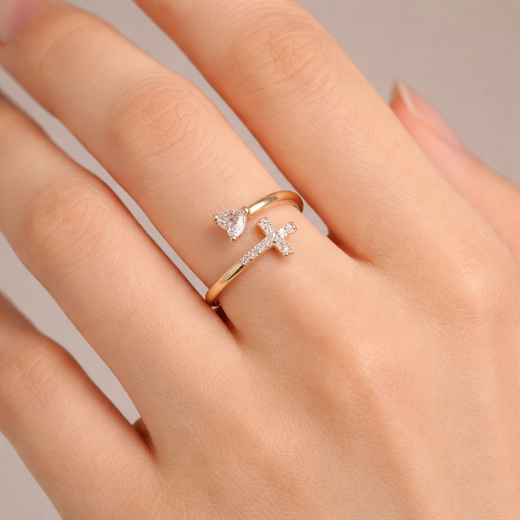 Bague Croix Lumière – Foi & Élégance ✞