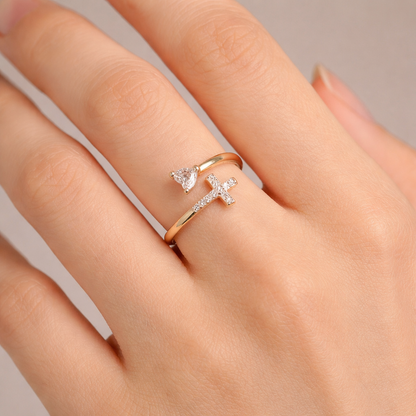 Bague Croix Lumière – Foi & Élégance ✞