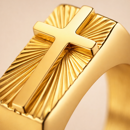 Bague Croix Rayonnante | Symbole de Foi et de Force ✞