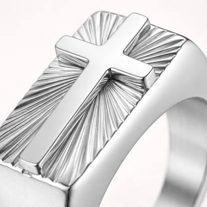 Bague Croix Rayonnante | Symbole de Foi et de Force ✞