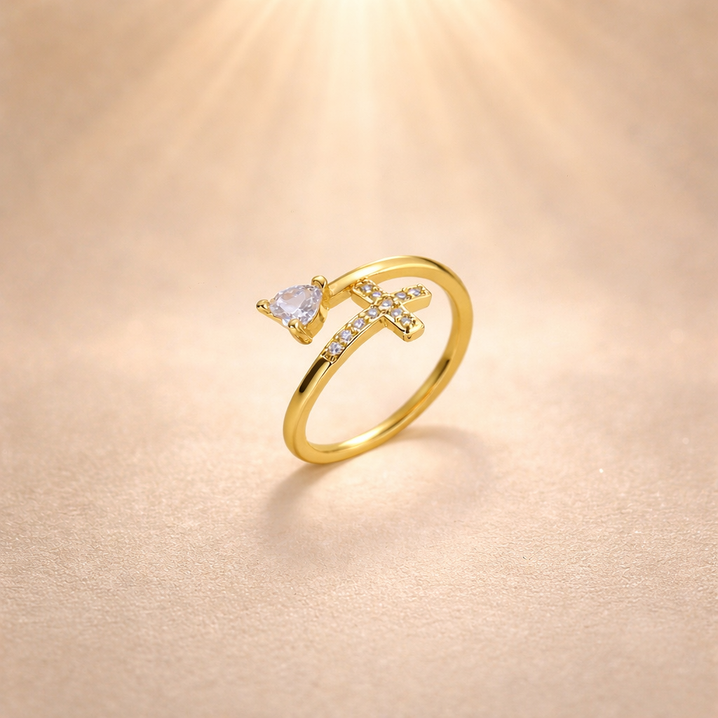 Bague Croix Lumière – Foi & Élégance ✞