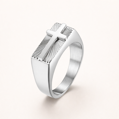 Bague Croix Rayonnante | Symbole de Foi et de Force ✞